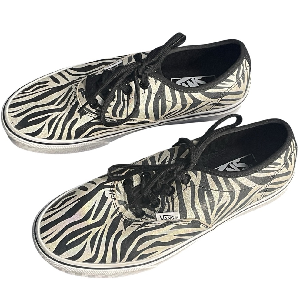 Vans Doheny Decon Womens Size 7.5 Zebra Stripe Black White Metallic Skate Shoes